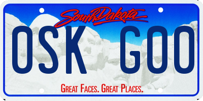SD license plate 0SKG00