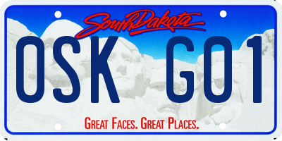 SD license plate 0SKG01