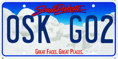 SD license plate 0SKG02