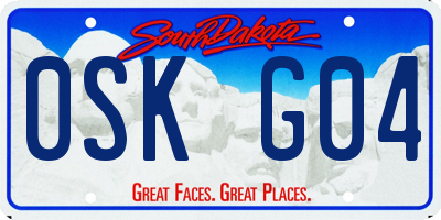 SD license plate 0SKG04