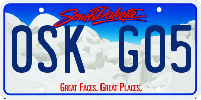 SD license plate 0SKG05