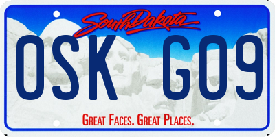 SD license plate 0SKG09