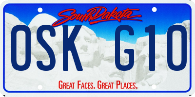 SD license plate 0SKG10
