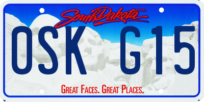 SD license plate 0SKG15