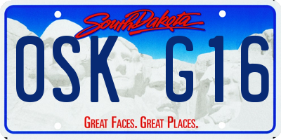 SD license plate 0SKG16