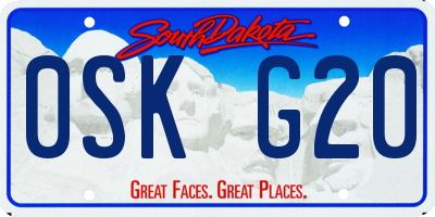 SD license plate 0SKG20