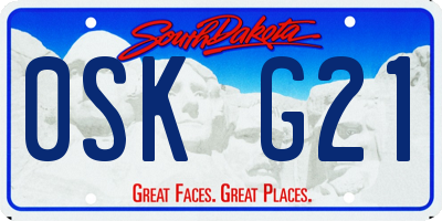 SD license plate 0SKG21