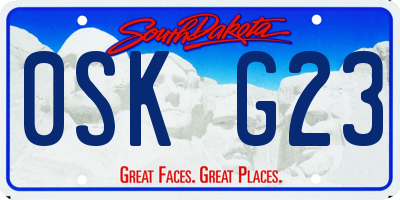 SD license plate 0SKG23