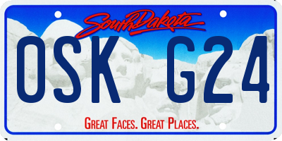 SD license plate 0SKG24