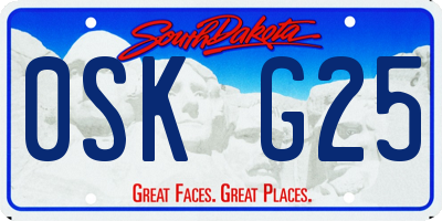SD license plate 0SKG25