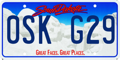 SD license plate 0SKG29