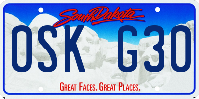 SD license plate 0SKG30