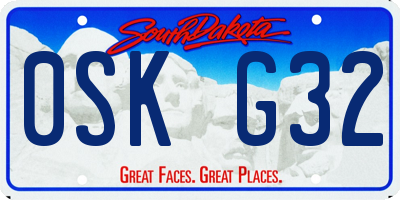 SD license plate 0SKG32