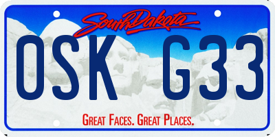SD license plate 0SKG33
