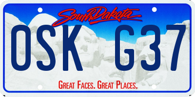 SD license plate 0SKG37
