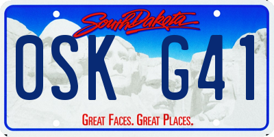 SD license plate 0SKG41