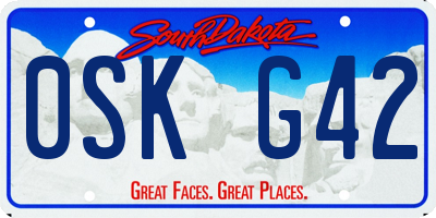 SD license plate 0SKG42