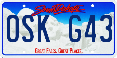 SD license plate 0SKG43