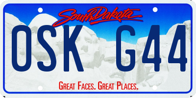 SD license plate 0SKG44