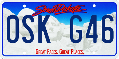 SD license plate 0SKG46