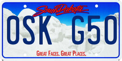 SD license plate 0SKG50
