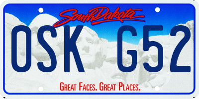SD license plate 0SKG52
