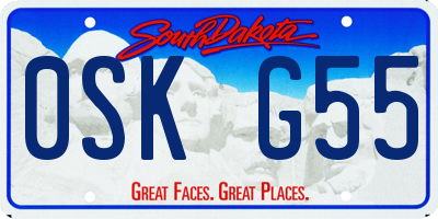 SD license plate 0SKG55