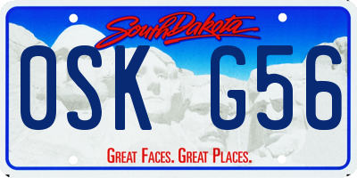 SD license plate 0SKG56