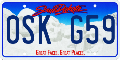 SD license plate 0SKG59