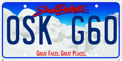 SD license plate 0SKG60