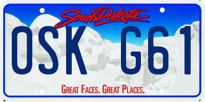 SD license plate 0SKG61