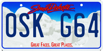 SD license plate 0SKG64