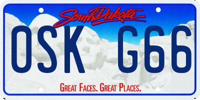 SD license plate 0SKG66