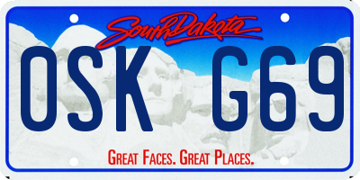 SD license plate 0SKG69