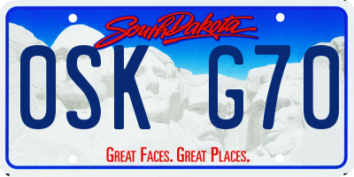SD license plate 0SKG70