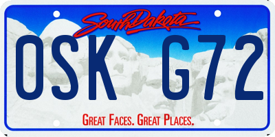 SD license plate 0SKG72