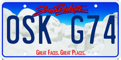 SD license plate 0SKG74