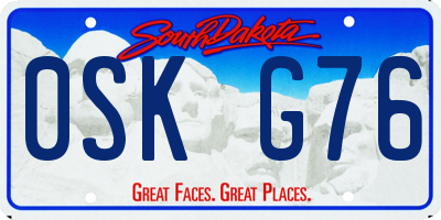 SD license plate 0SKG76