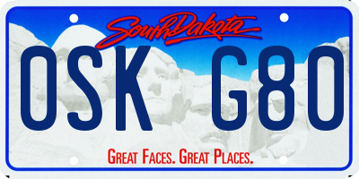 SD license plate 0SKG80