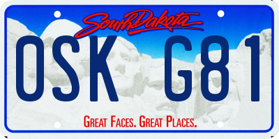 SD license plate 0SKG81