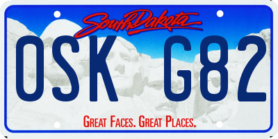 SD license plate 0SKG82