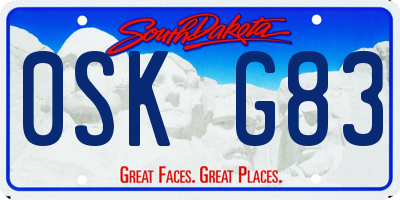 SD license plate 0SKG83