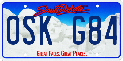 SD license plate 0SKG84