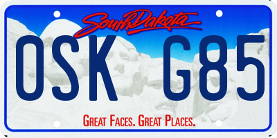 SD license plate 0SKG85