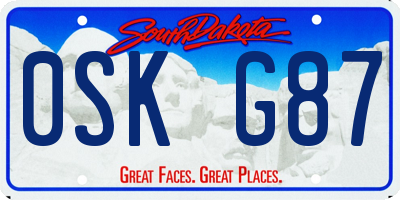 SD license plate 0SKG87