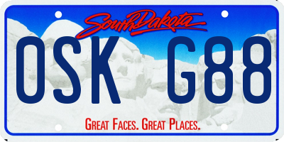 SD license plate 0SKG88