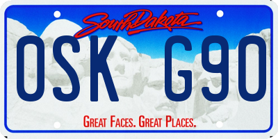 SD license plate 0SKG90
