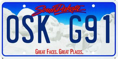 SD license plate 0SKG91