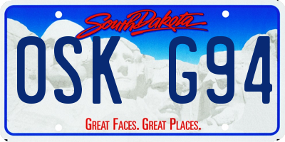 SD license plate 0SKG94