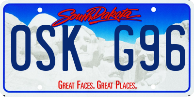 SD license plate 0SKG96